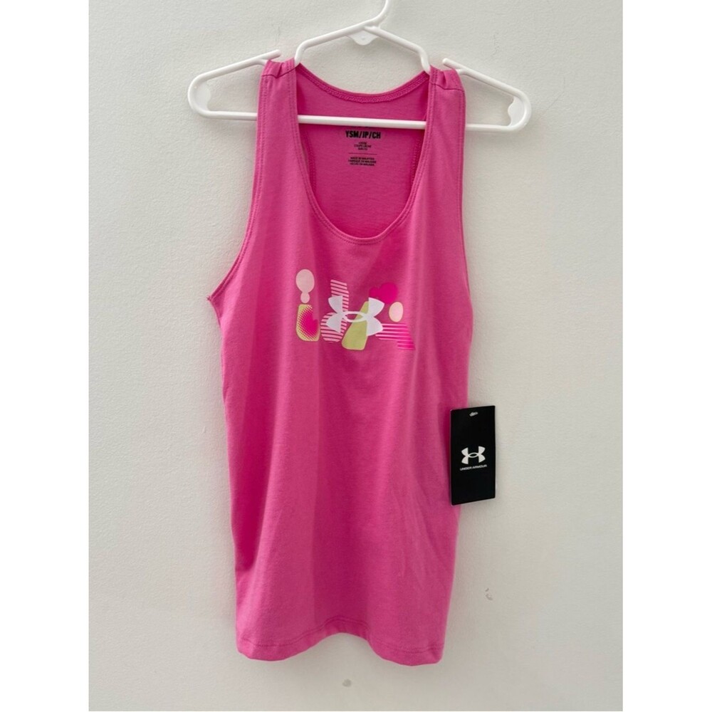 Under Armour Hot Pink Performance Tank Girls Kids Youth Small S